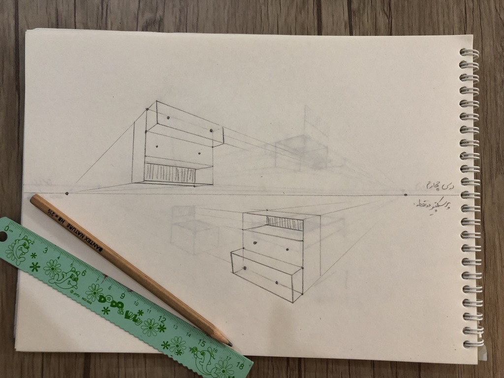 پرسپکتیو دو نقطه ای صندلی